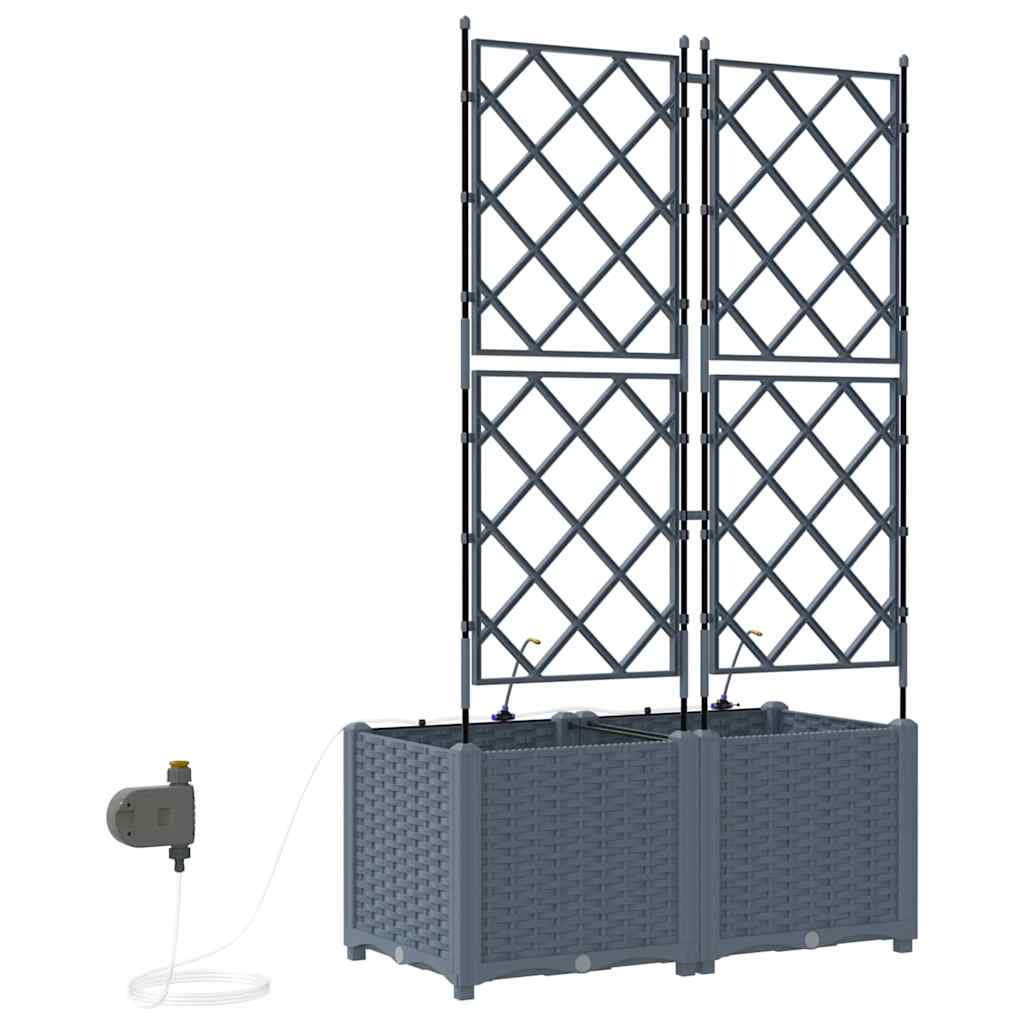 vidaXL Γλάστρα Κήπου 2 pcs Ανοιχτό Γκρι 80 x 40 x 142 cm Πλαστικό