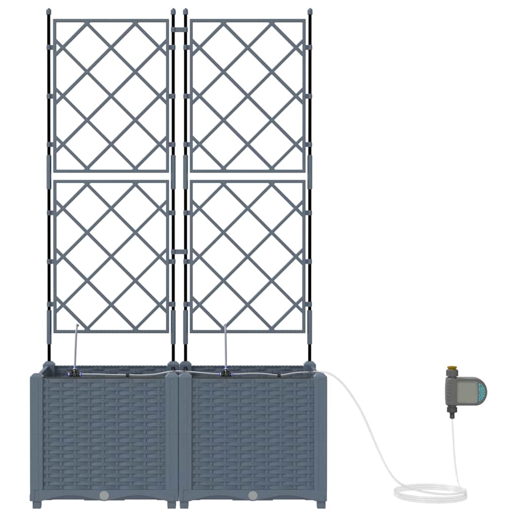 vidaXL Γλάστρα Κήπου 2 pcs Ανοιχτό Γκρι 80 x 40 x 142 cm Πλαστικό