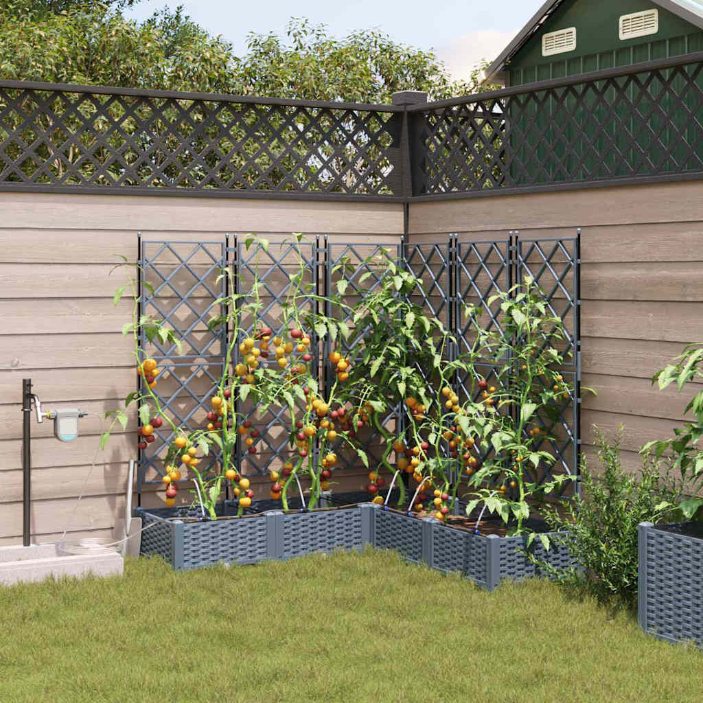vidaXL Γλάστρα Κήπου 5 pcs Ανοιχτό Γκρι 120 x 120 x 126 cm Πλαστικό