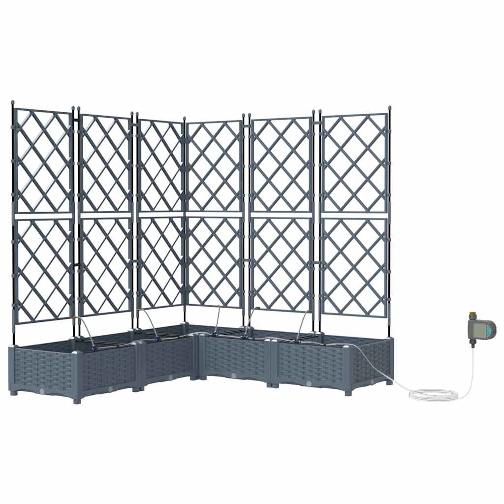 vidaXL Γλάστρα Κήπου 5 pcs Ανοιχτό Γκρι 120 x 120 x 126 cm Πλαστικό