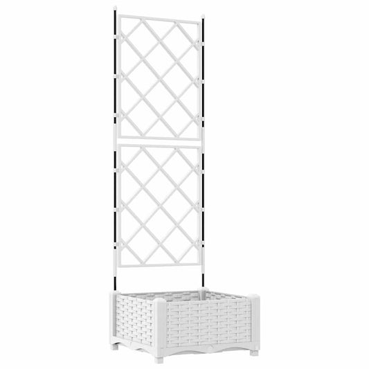 vidaXL Γλάστρα Κήπου Λευκό 40 x 40 x 125,5 εκ. PP