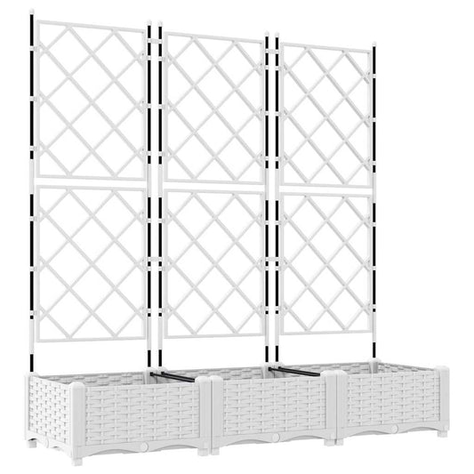 vidaXL Γλάστρα Κήπου 3 pcs Λευκός 120 x 40 x 125,5 εκ. Πλαστικό