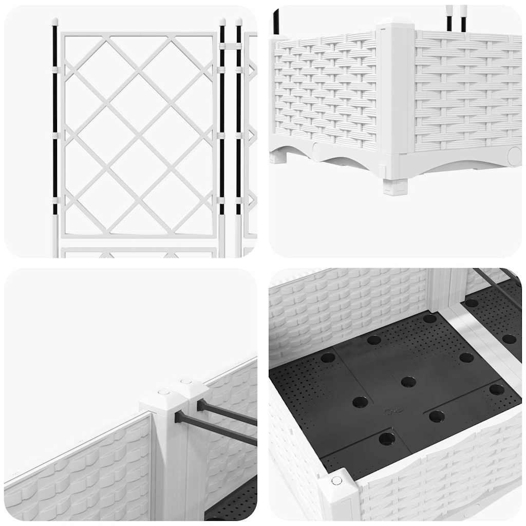 vidaXL Γλάστρα Κήπου 5 pcs Λευκός 120 x 120 x 125,5 εκ. Πλαστικό