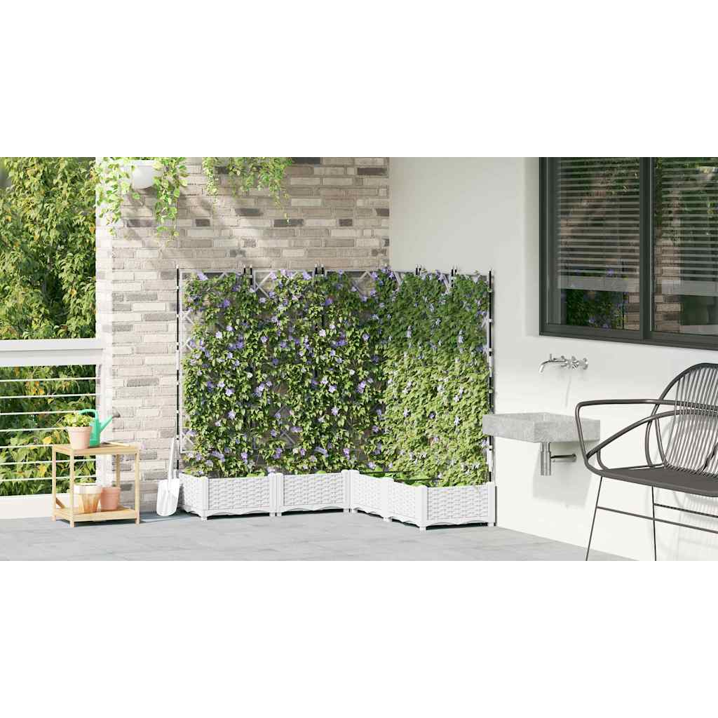 vidaXL Γλάστρα Κήπου 5 pcs Λευκός 120 x 120 x 125,5 εκ. Πλαστικό