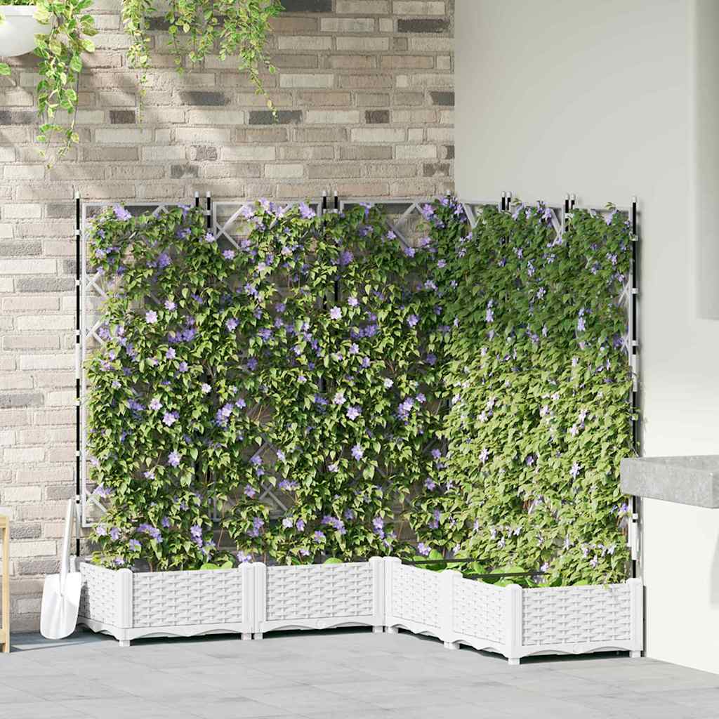 vidaXL Γλάστρα Κήπου 5 pcs Λευκός 120 x 120 x 125,5 εκ. Πλαστικό