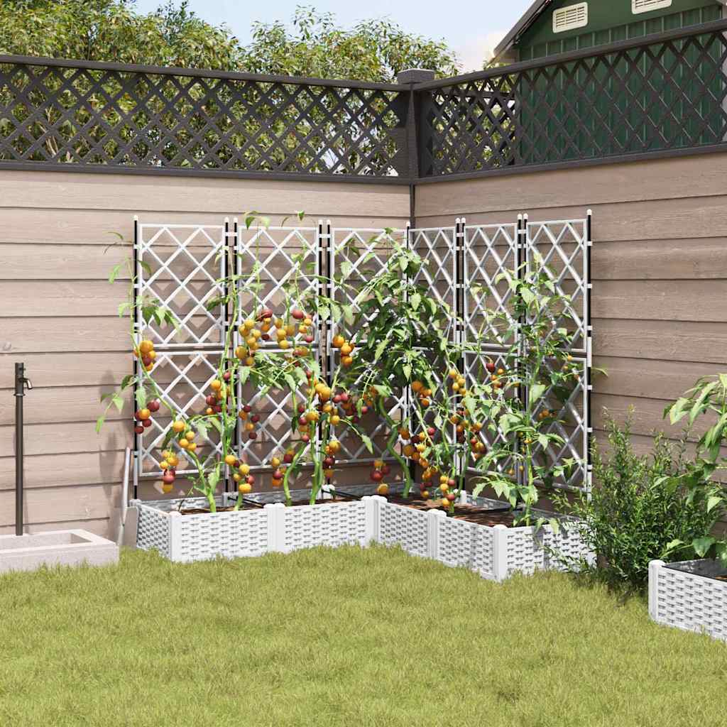 vidaXL Γλάστρα Κήπου 5 pcs Λευκός 120 x 120 x 125,5 εκ. Πλαστικό