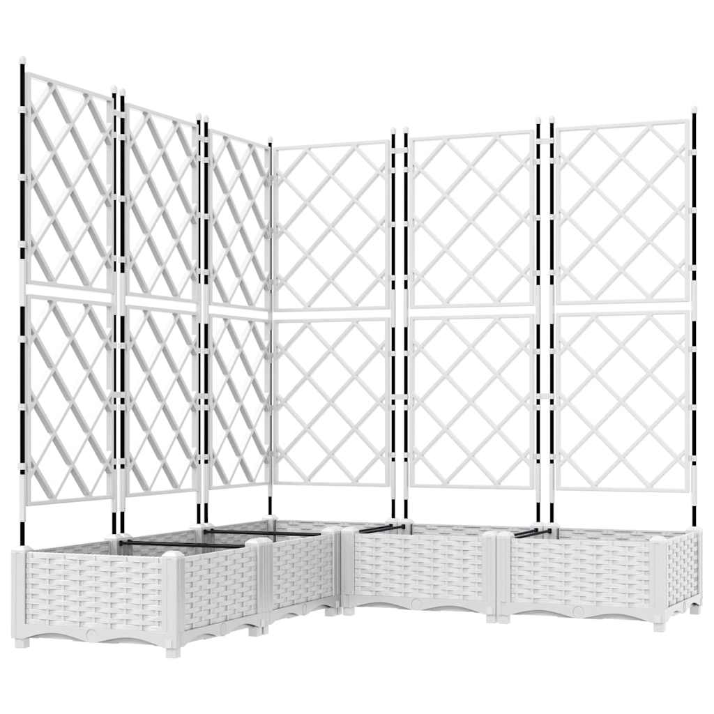 vidaXL Γλάστρα Κήπου 5 pcs Λευκός 120 x 120 x 125,5 εκ. Πλαστικό