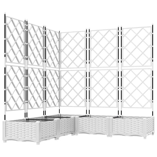 vidaXL Γλάστρα Κήπου 5 τμχ. Λευκό 120 x 120 x 125,5 εκ. PP