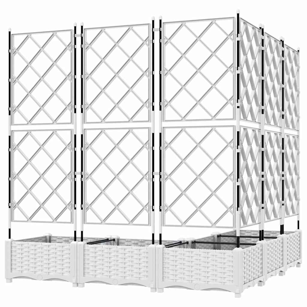 vidaXL Γλάστρα Κήπου 5 pcs Λευκός 120 x 120 x 125,5 εκ. Πλαστικό