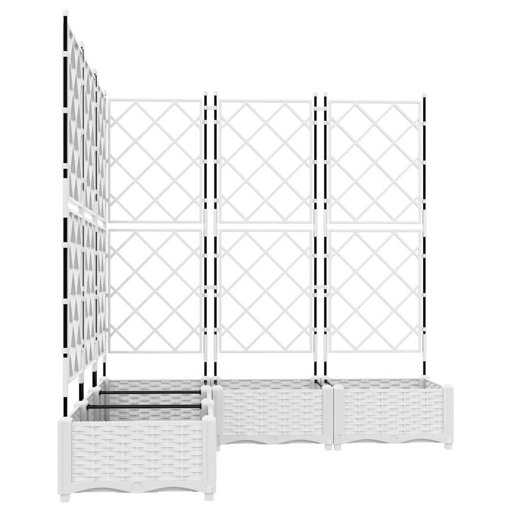 vidaXL Γλάστρα Κήπου 5 pcs Λευκός 120 x 120 x 125,5 εκ. Πλαστικό