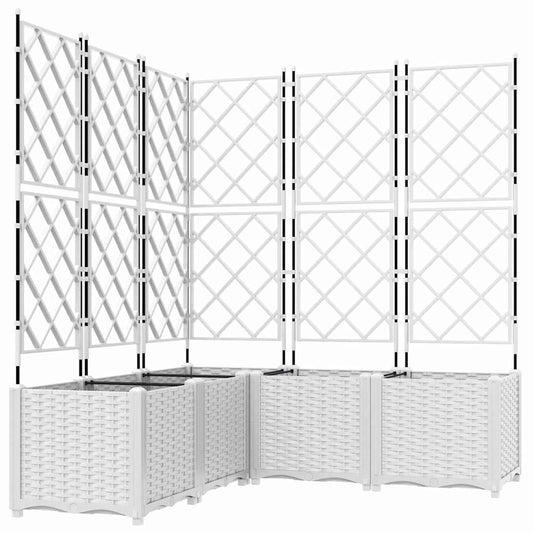 vidaXL Γλάστρα Κήπου 5 τμχ. Λευκό 120 x 120 x 143 εκ. PP