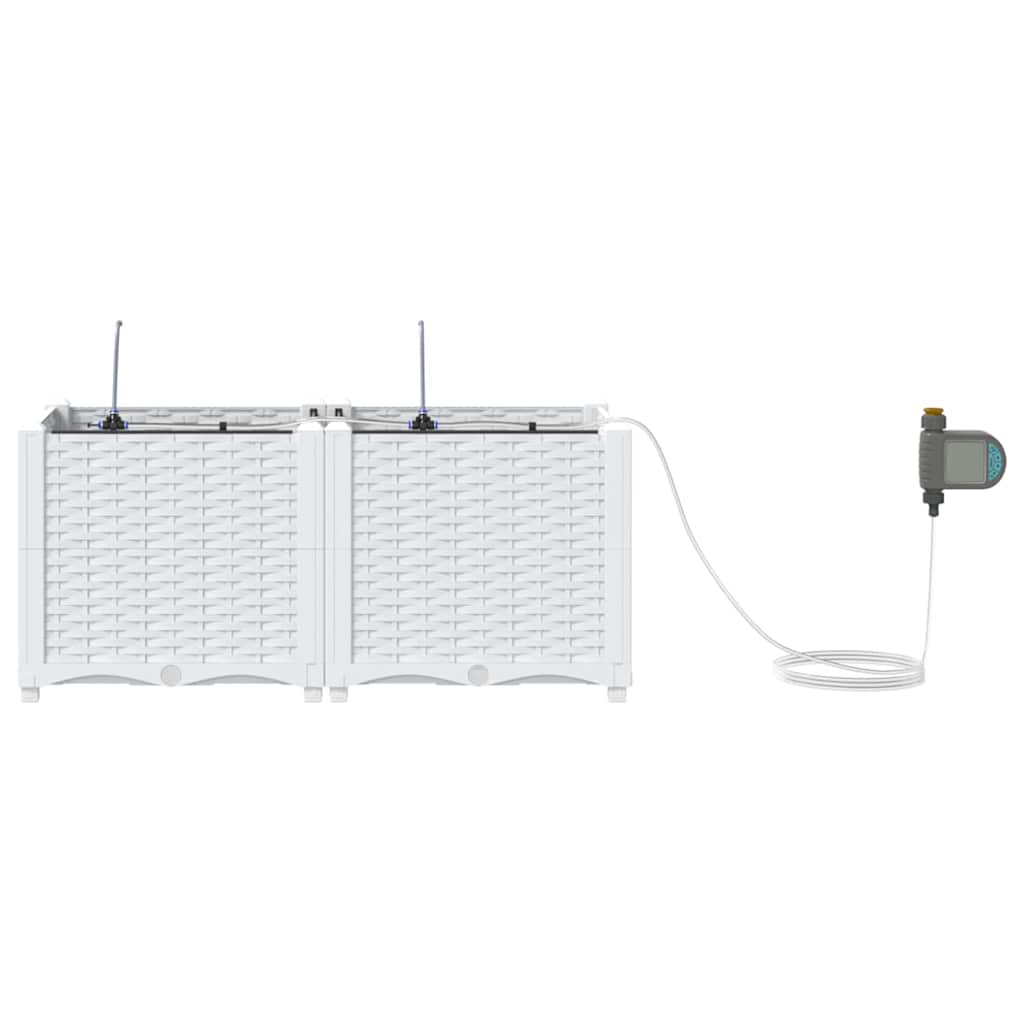 vidaXL Γλάστρα Κήπου 2 pcs Λευκός 80 x 40 x 37,5 cm Πλαστικό