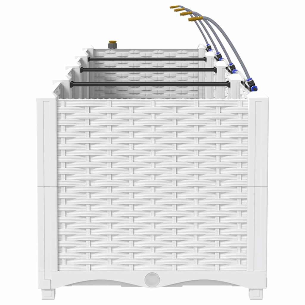 vidaXL Γλάστρα Κήπου 4 pcs Λευκός 160 x 40 x 37,5 cm Πλαστικό