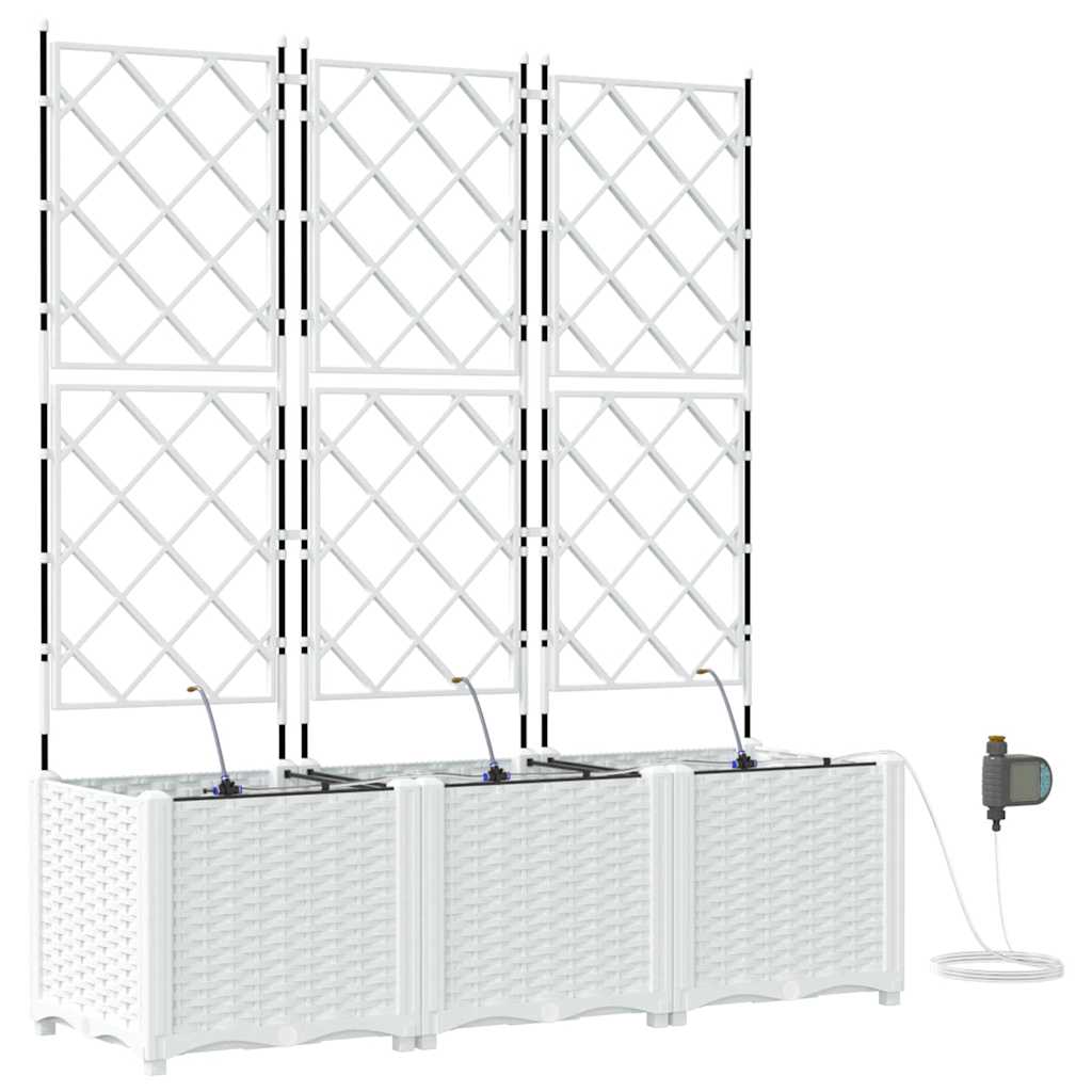 vidaXL Γλάστρα Κήπου 3 pcs Λευκός Πλαστικό
