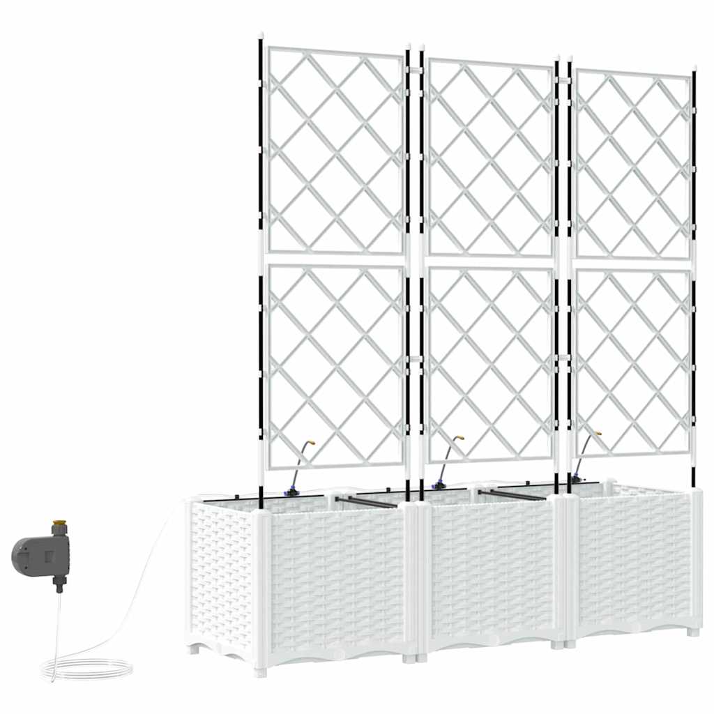 vidaXL Γλάστρα Κήπου 3 pcs Λευκός Πλαστικό