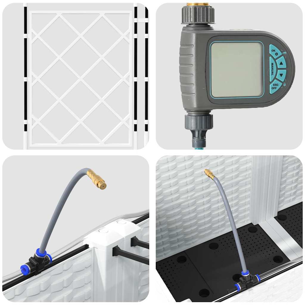 vidaXL Ζαρντινιέρες κήπου Λευκό 80 x 80 x 142 cm Ατσάλι