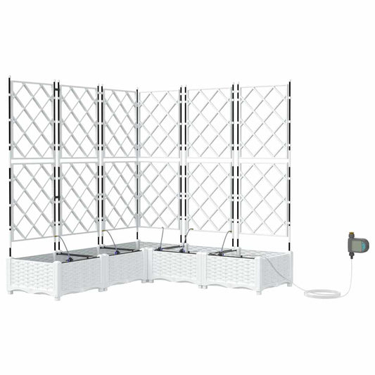 vidaXL Γλάστρα Κήπου 5 τμχ. Λευκό 120 x 120 x 126 cm PP
