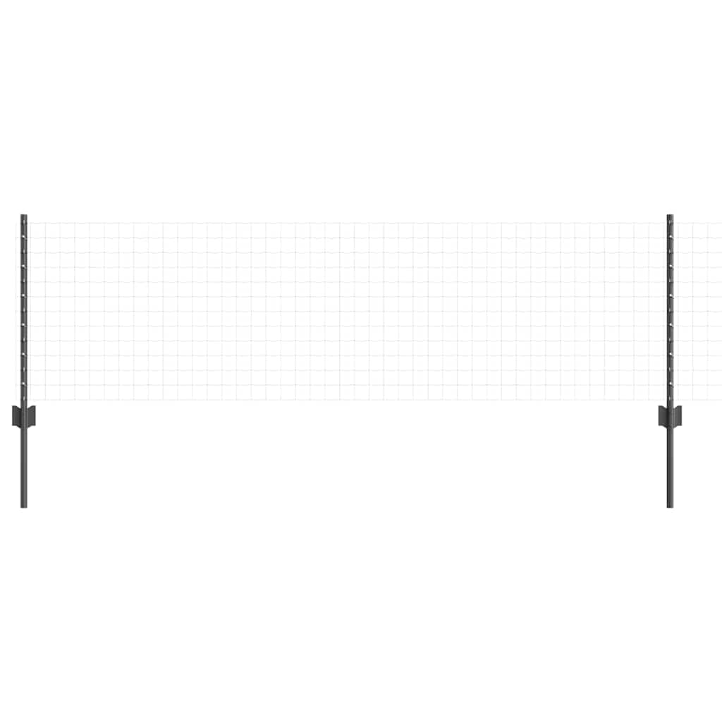 vidaXL Ενσωματωμένος Πόλος Φράχτη 11 τεμ. Γκρι 100 cm