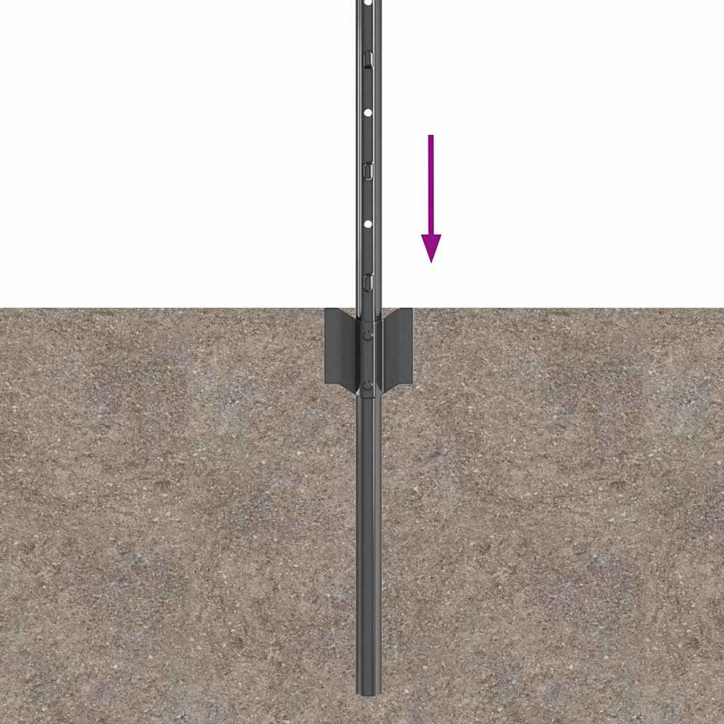 vidaXL Ενσωματωμένος Πόλος Φράχτη 11 τεμ. Γκρι 120 cm