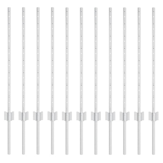 vidaXL Στύλος Περιφράξεων 11 pcs Ασημί 80 cm Ατσάλι