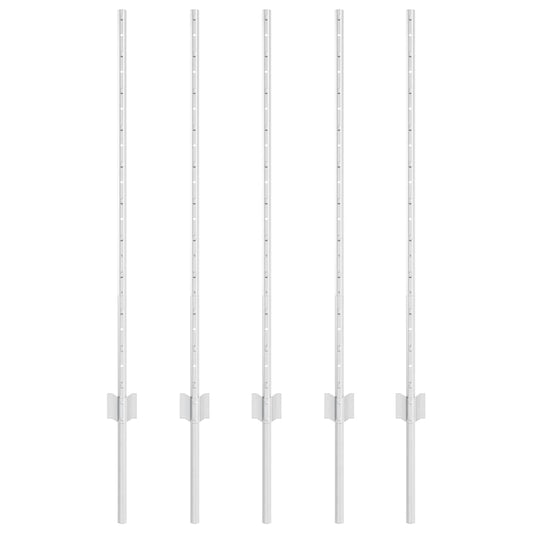 vidaXL Στύλος Περιφράξεων 5 pcs Ασημί 100 cm Ατσάλι