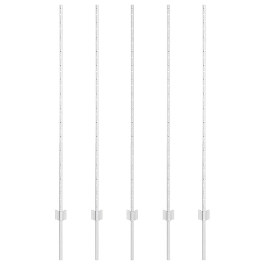 vidaXL Στύλος Περιφράξεων 5 pcs Ασημί 140 cm Ατσάλι