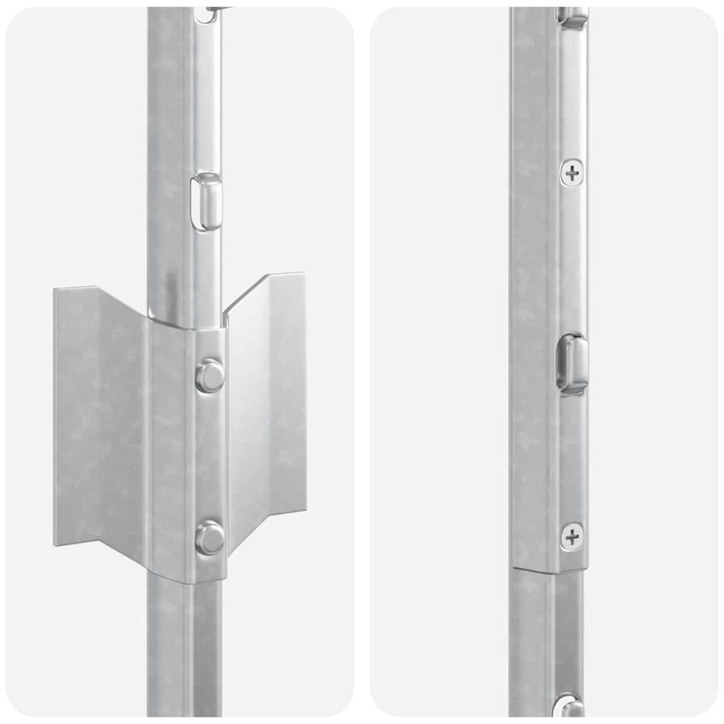 vidaXL Στύλος Περιφράξεων 5 pcs Ασημί 160 cm Ατσάλι