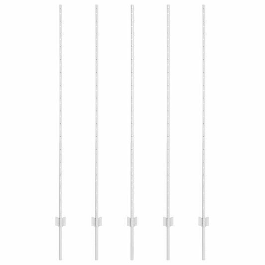 vidaXL Στύλος Περιφράξεων 5 pcs Ασημί 160 cm Ατσάλι