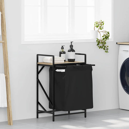 vidaXL Καλάθι Απλύτων με 1 Θήκη και Ράφι από Ξύλο Sonoma Δρυς