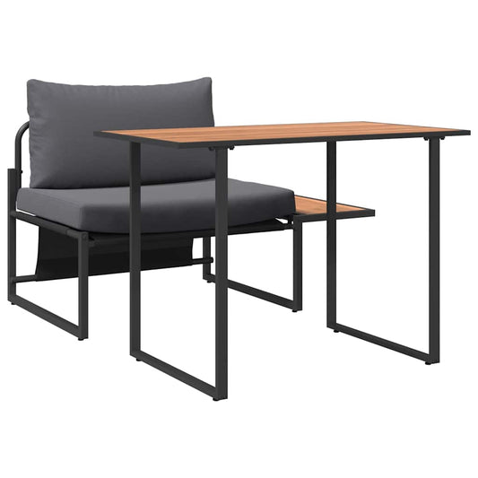 Σετ Κήπου 2 Τεμαχίων vidaXL με Μοναδική Θέση και Ανθρακί Μαξιλάρια