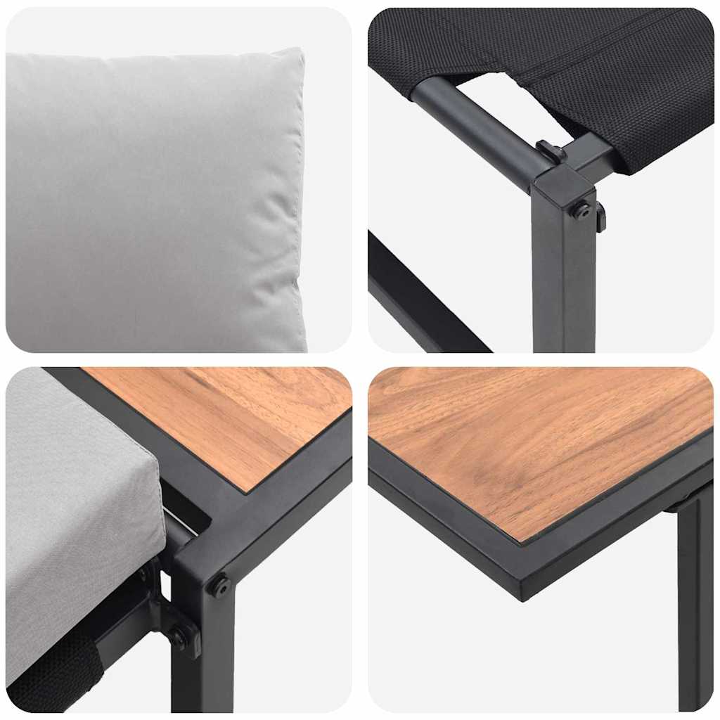 vidaXL Σετ φαγητού κήπου 2 τεμαχίων Καρέκλα ενός με ανοιχτό γκρι μαξιλάρια