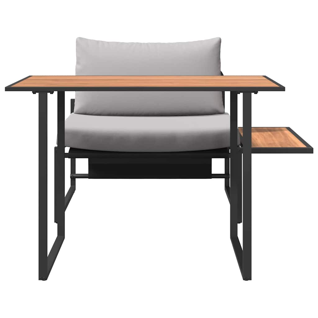 vidaXL Σετ φαγητού κήπου 2 τεμαχίων Καρέκλα ενός με ανοιχτό γκρι μαξιλάρια