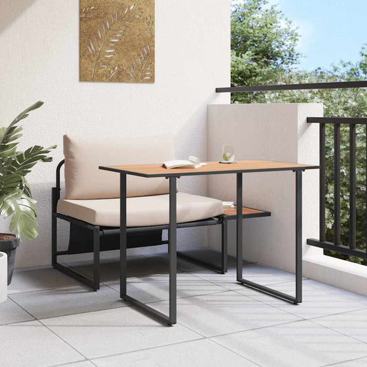 vidaXL Σέτ φαγητού για κήπο 2 pcs Taupe Ατσάλι