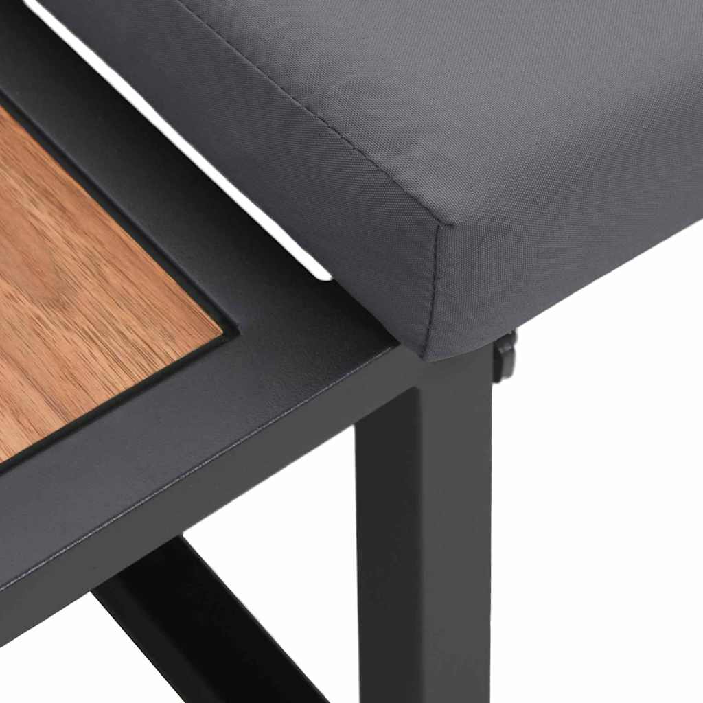 vidaXL Καναπές Κήπου με μαξιλάρι Καφέ 200.5 x 70 x 85.5εκ Μέταλλο