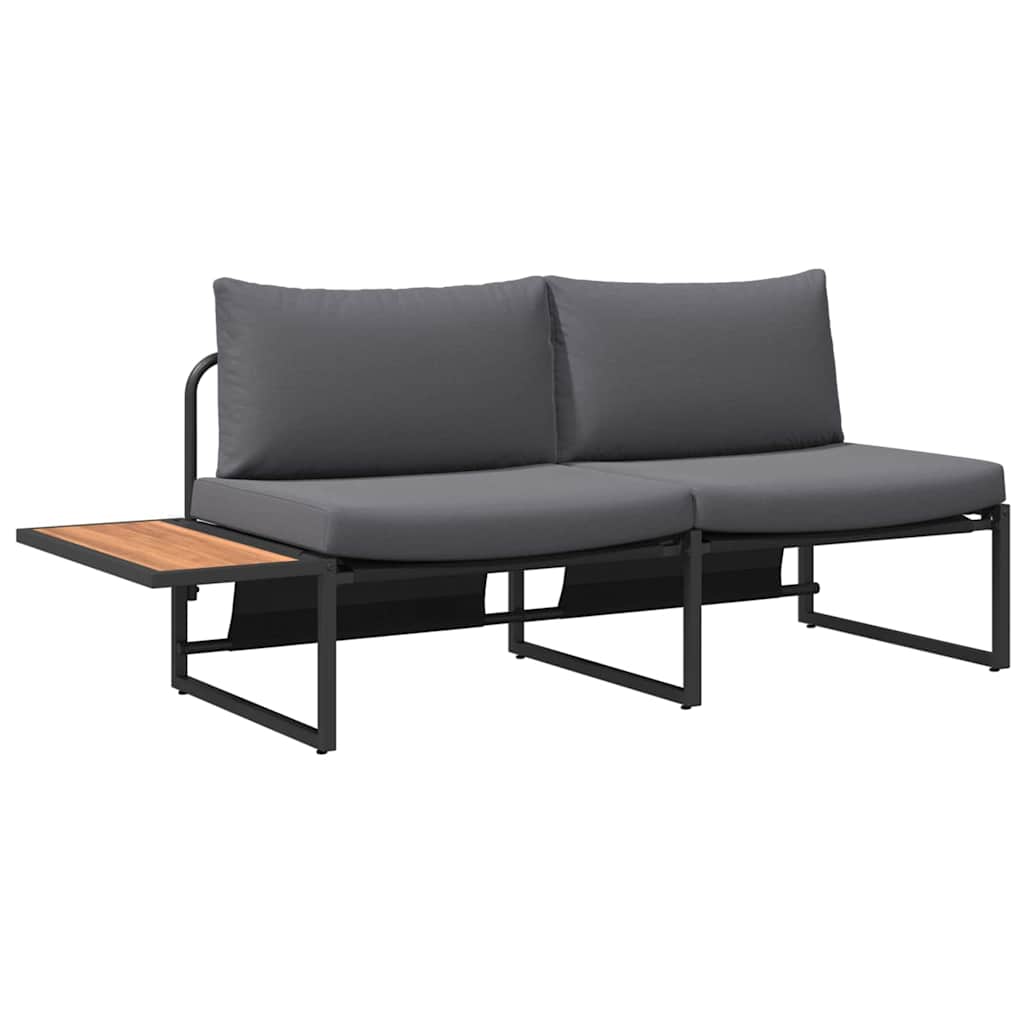 vidaXL Καναπές Κήπου με μαξιλάρι Καφέ 200.5 x 70 x 85.5εκ Μέταλλο