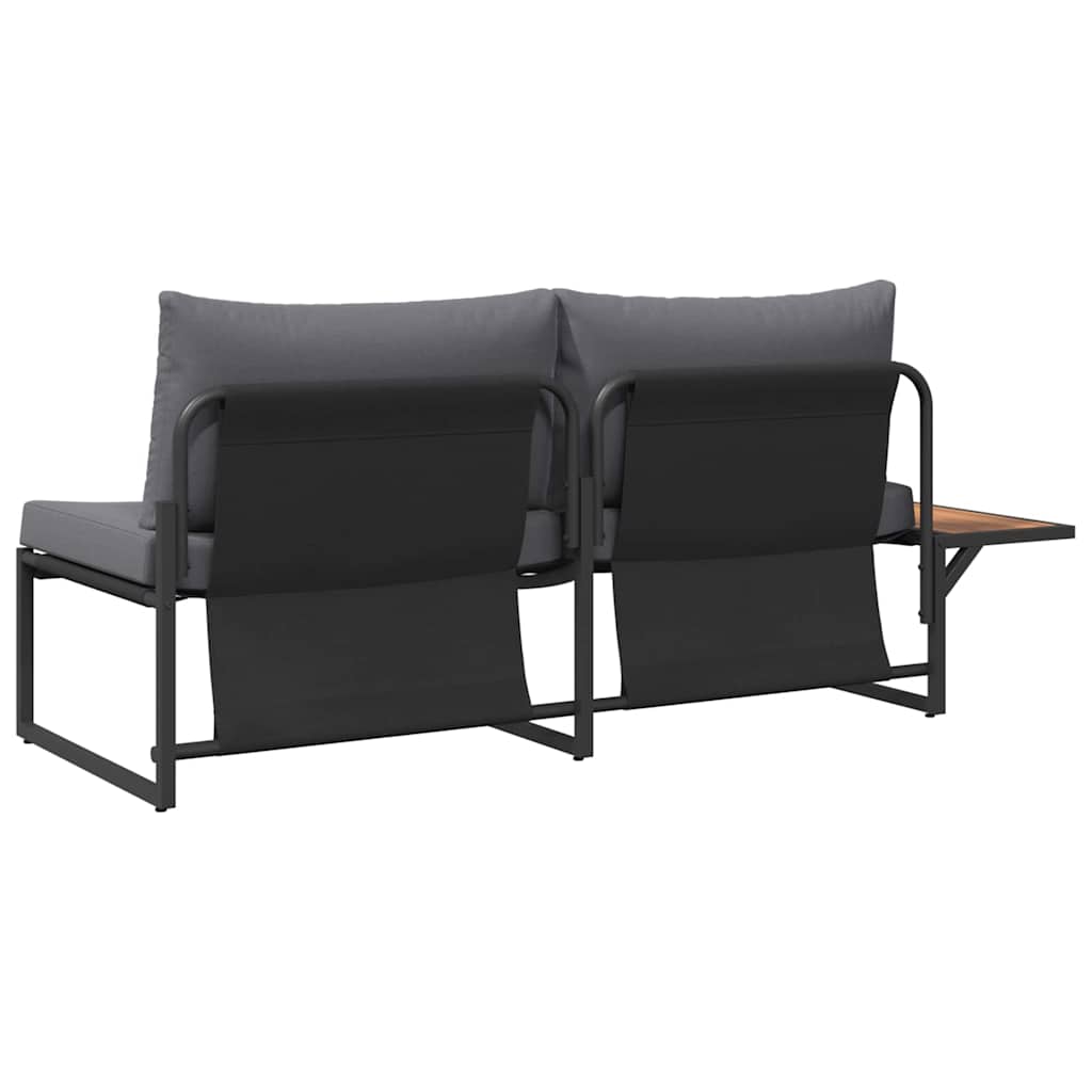 vidaXL Καναπές Κήπου με μαξιλάρι Καφέ 200.5 x 70 x 85.5εκ Μέταλλο