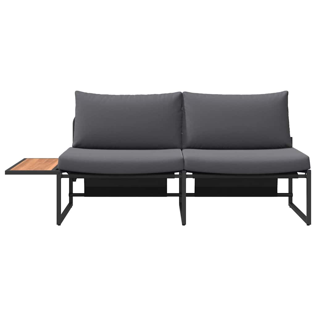 vidaXL Καναπές Κήπου με μαξιλάρι Καφέ 200.5 x 70 x 85.5εκ Μέταλλο