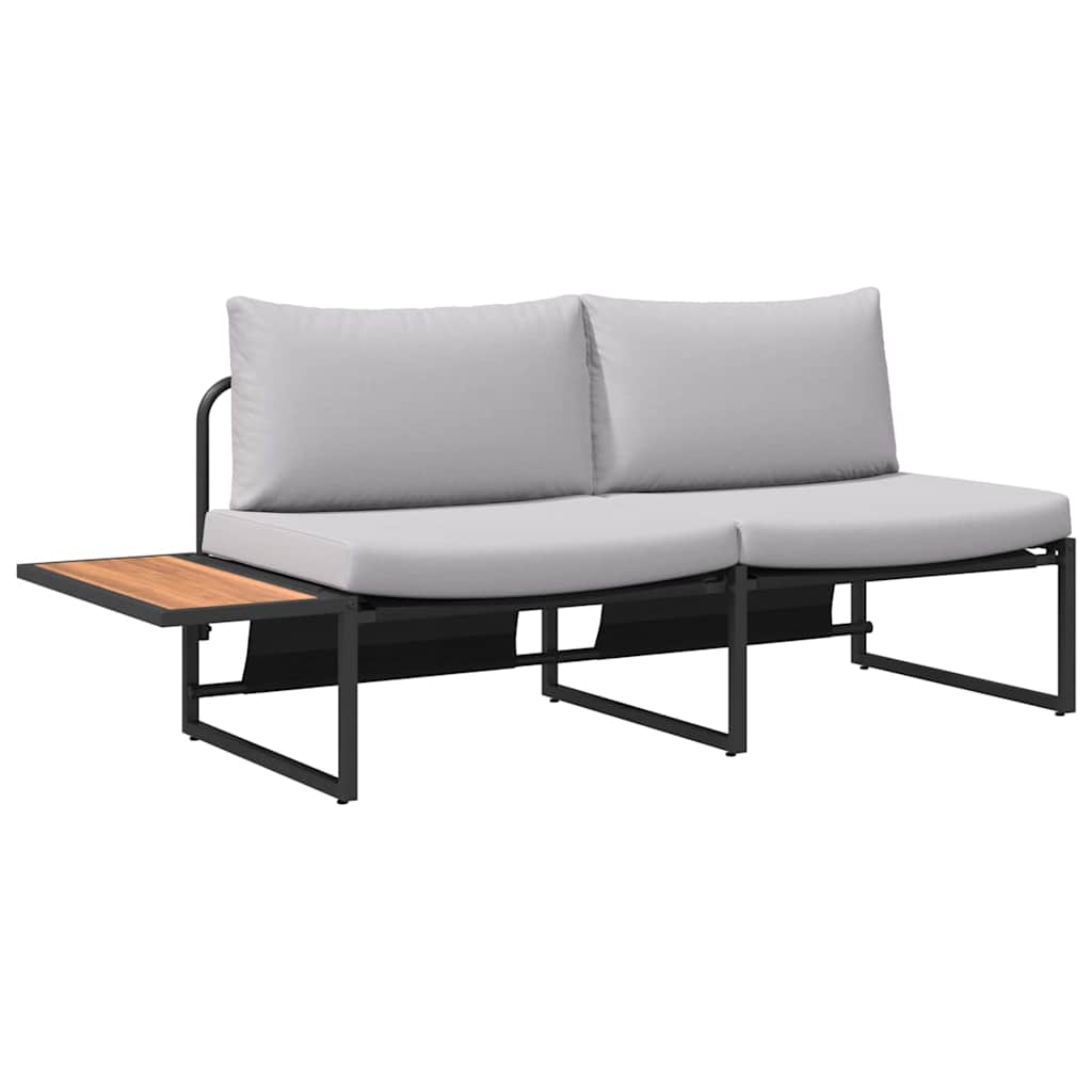 vidaXL Καναπές Κήπου με μαξιλάρι Καφέ 200.5 x 70 x 85.5εκ Μέταλλο
