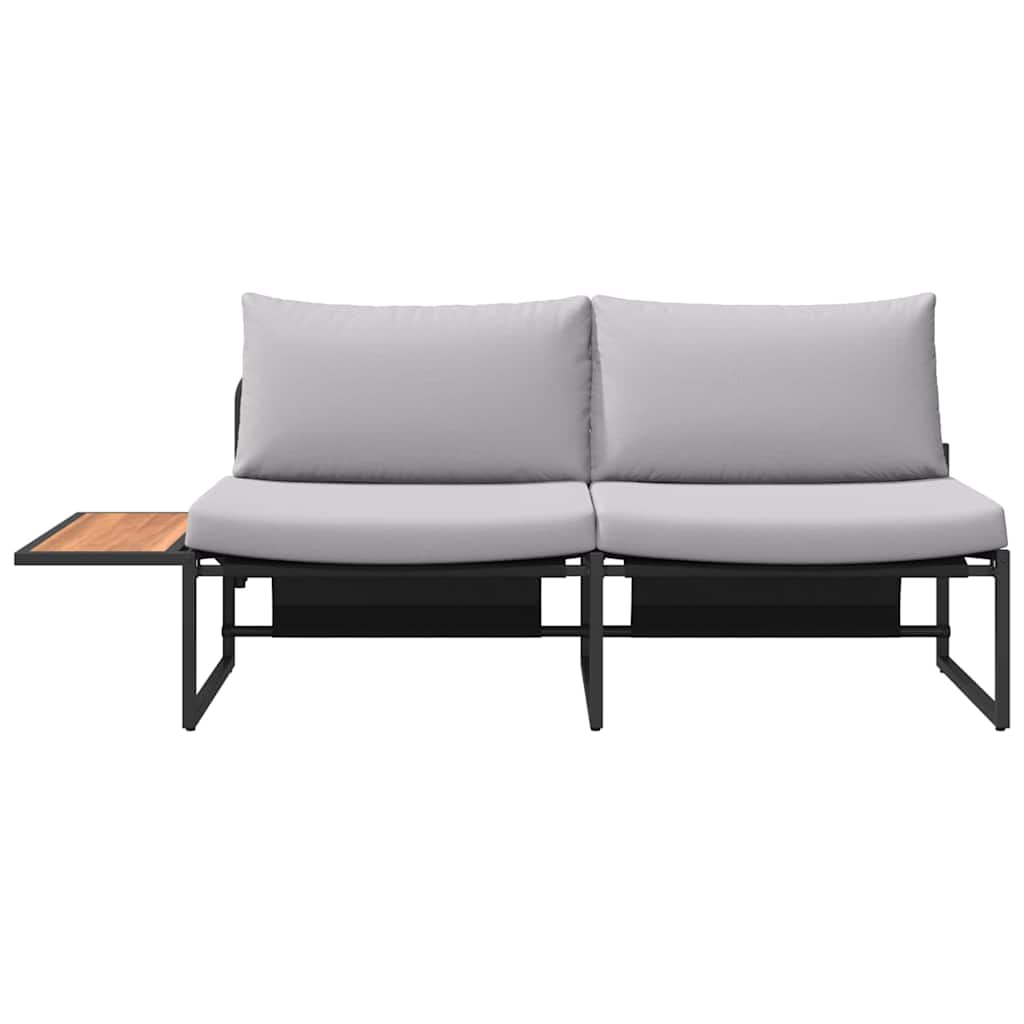 vidaXL Καναπές Κήπου με μαξιλάρι Καφέ 200.5 x 70 x 85.5εκ Μέταλλο