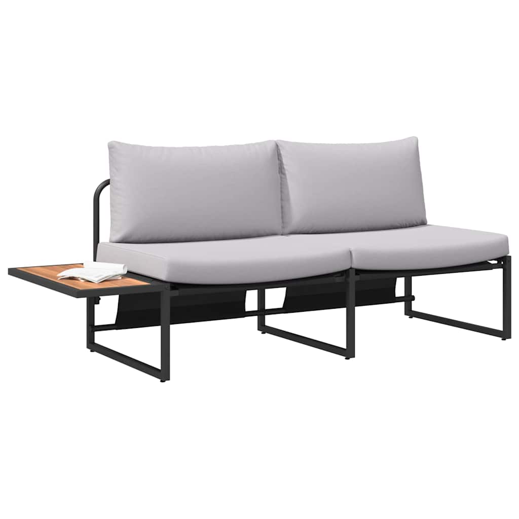 vidaXL Καναπές Κήπου με μαξιλάρι Καφέ 200.5 x 70 x 85.5εκ Μέταλλο