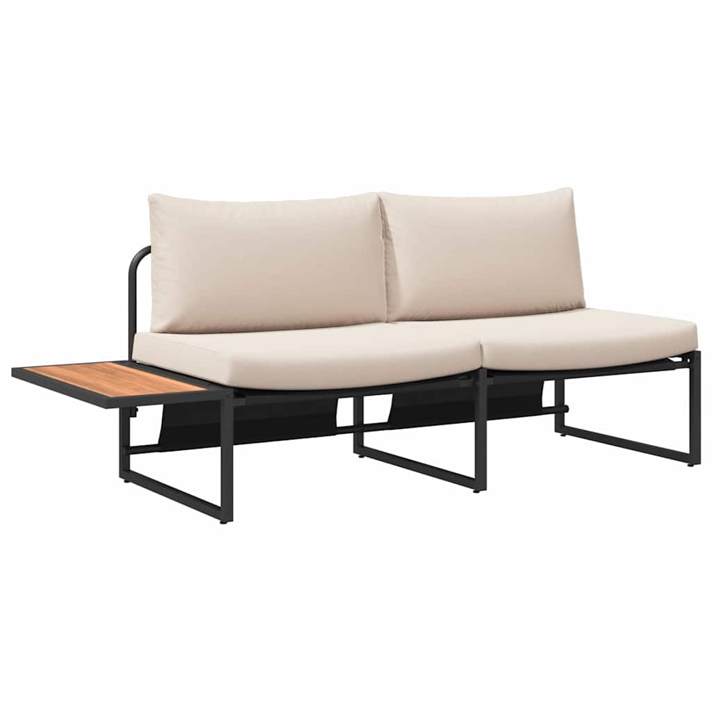 vidaXL Καναπές Κήπου με μαξιλάρι Καφέ 200.5 x 70 x 85.5εκ Μέταλλο