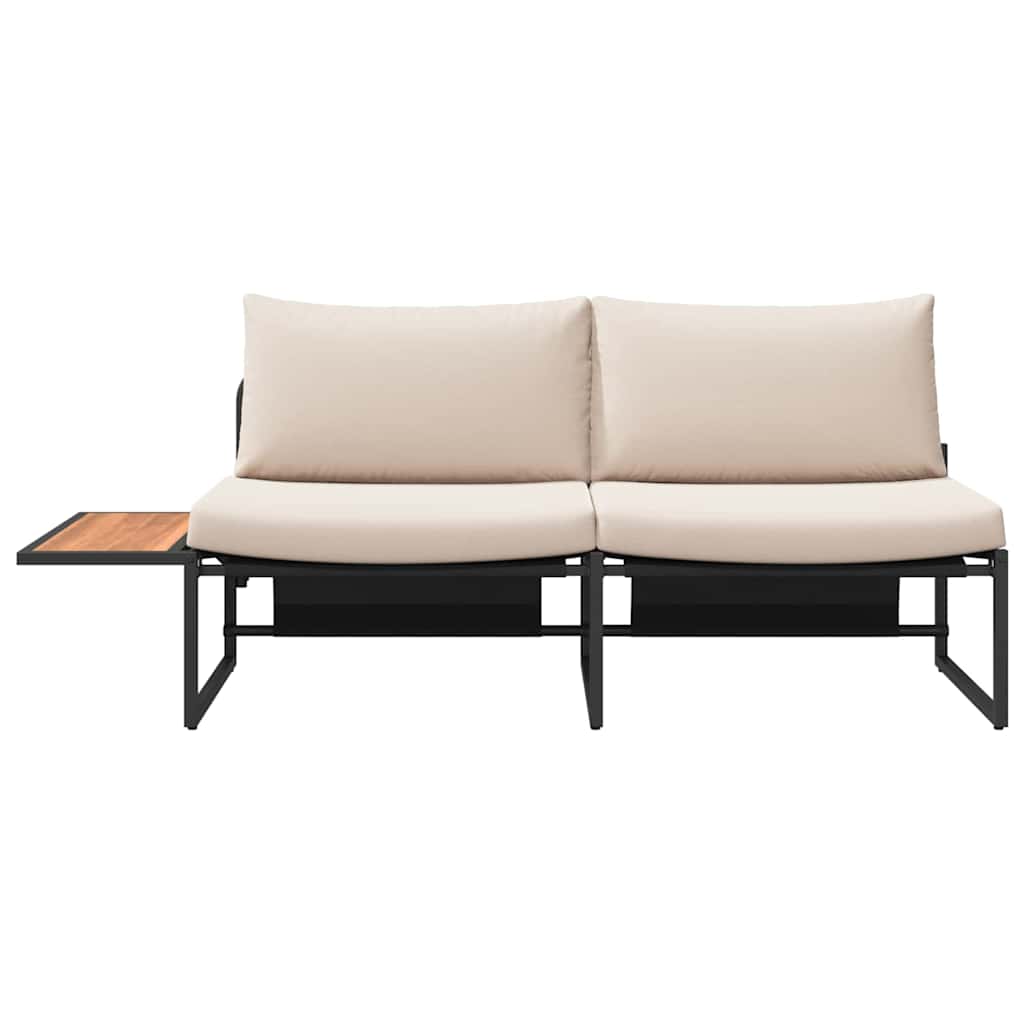vidaXL Καναπές Κήπου με μαξιλάρι Καφέ 200.5 x 70 x 85.5εκ Μέταλλο