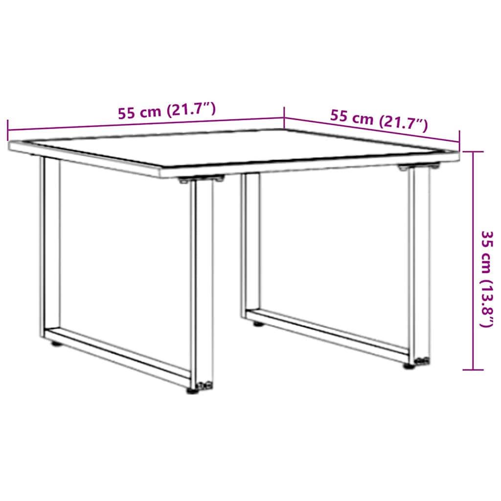 vidaXL Τραπεζάκι σαλονιού Μαύρο και Καφέ 55 x 55 x 35 cm