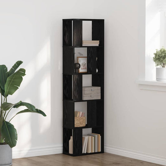 vidaXL Βιβλιοθήκη Μαύρη δρυς 45 x 23.5 x 162.5 εκ. Επεξεργασμένο ξύλο