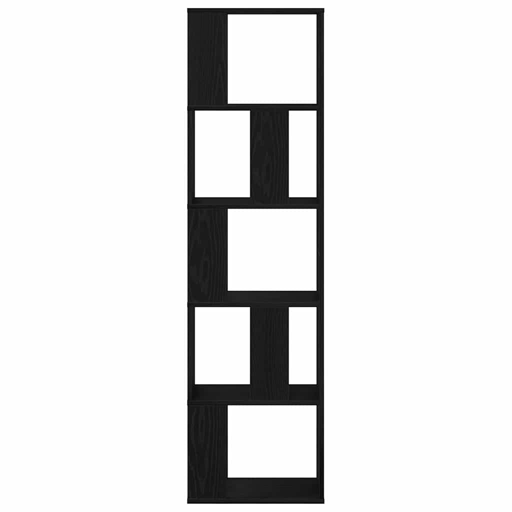 vidaXL Βιβλιοθήκη Μαύρη δρυς 45 x 23.5 x 162.5 εκ. Επεξεργασμένο ξύλο