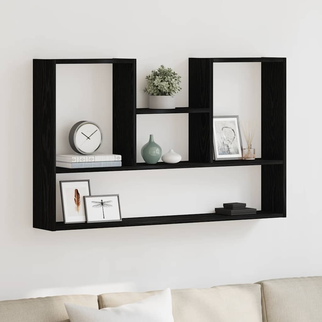 vidaXL Ράφι Τοίχου Μαύρη Δρυς 99 x 15 x 60 εκ. από Τεχνητό Ξύλο