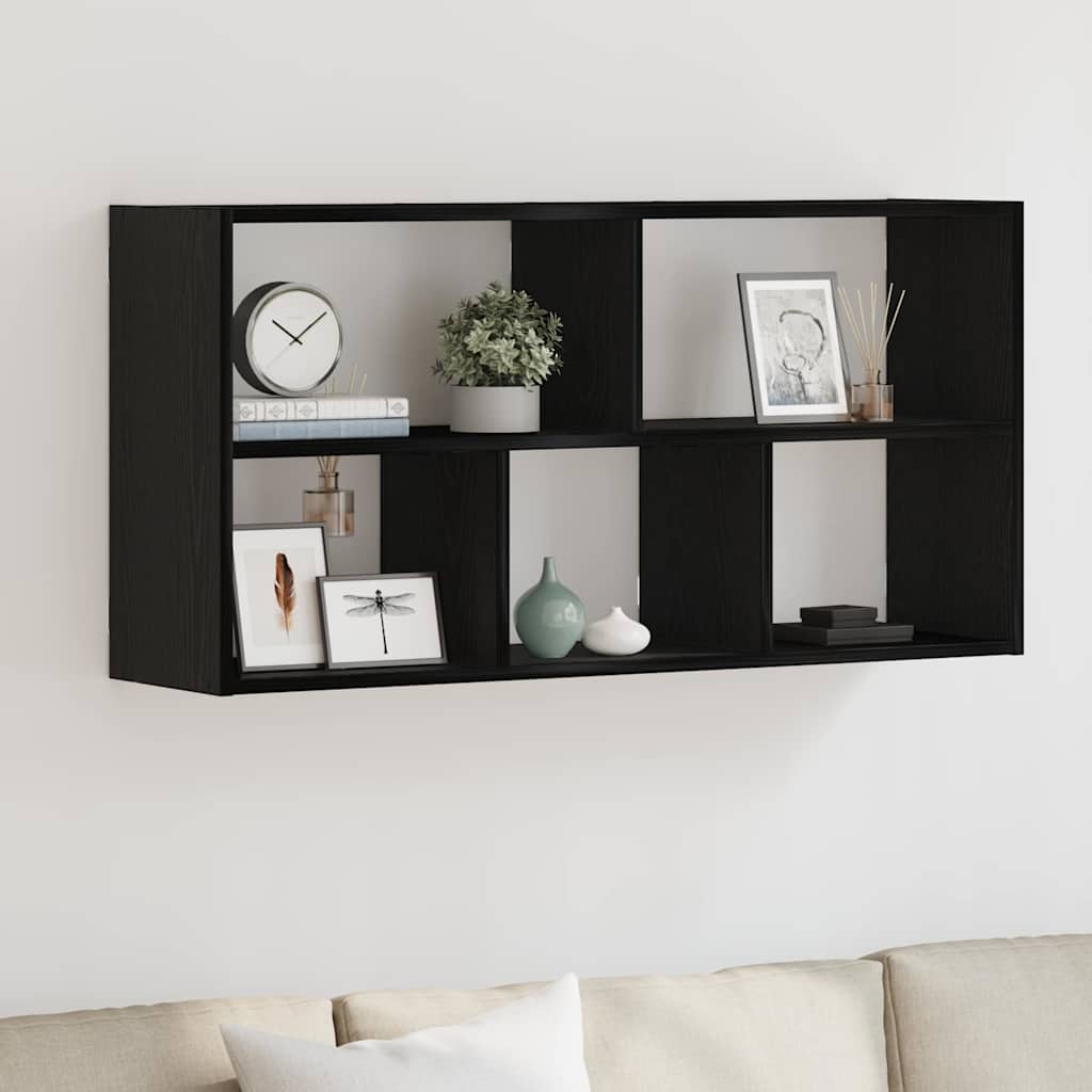 vidaXL Ράφι Τοίχου Μαύρη Δρυς 100x25x50 εκ. από Τεχνητό Ξύλο