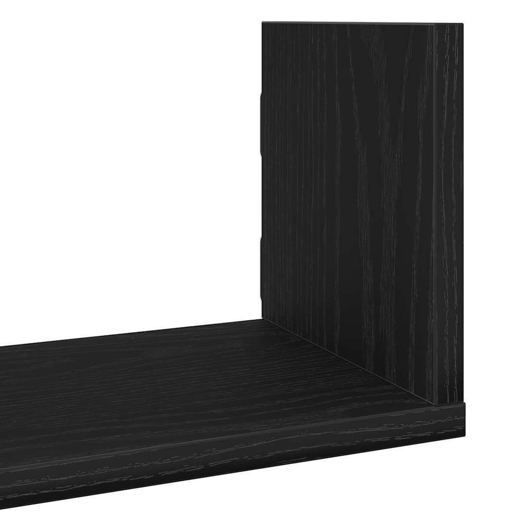 vidaXL Ράφια Τοίχου 3 τεμ. Μαύρη Δρυς 58x18x18 εκ. από Τεχνητό Ξύλο