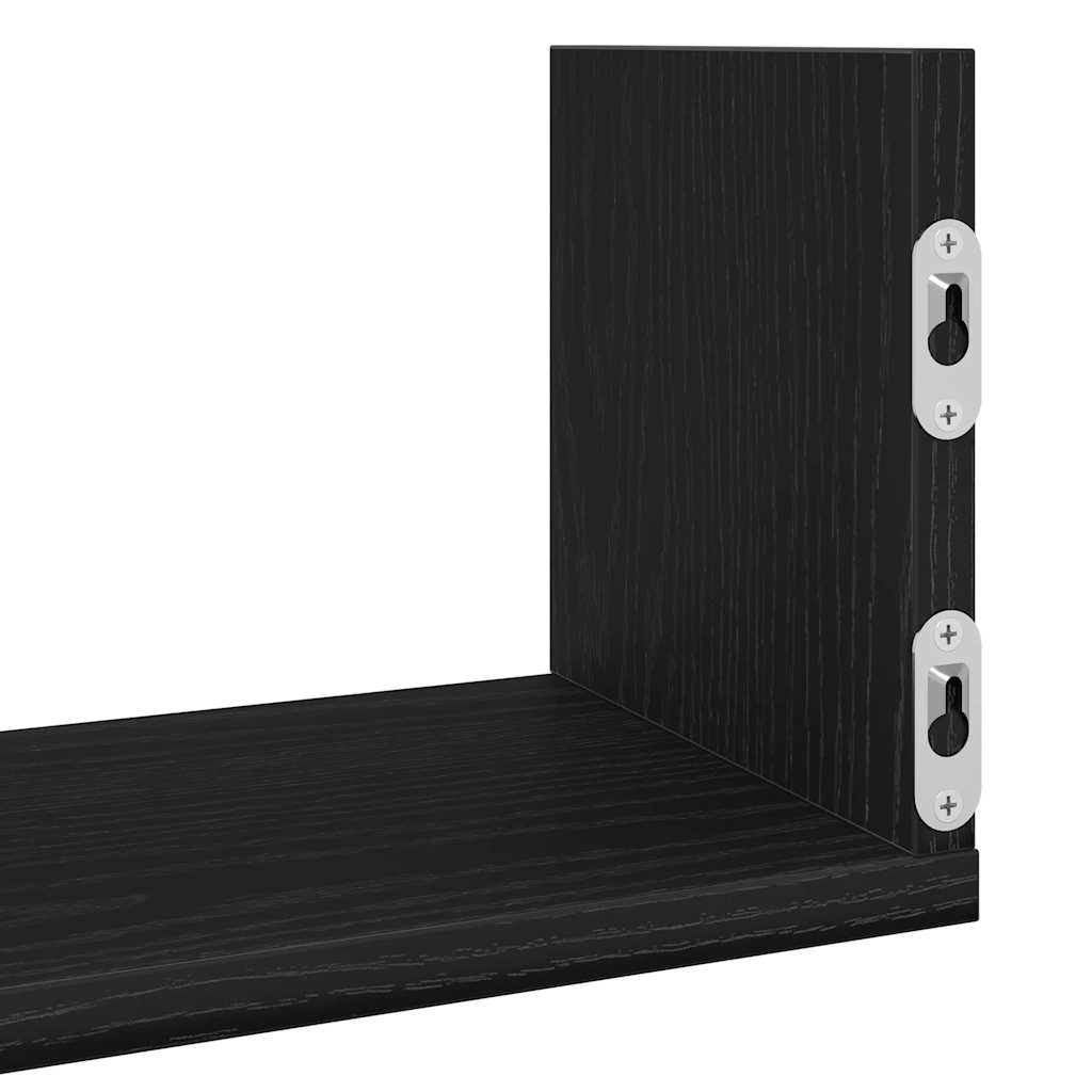 vidaXL Ράφια Τοίχου 3 τεμ. Μαύρη Δρυς 58x18x18 εκ. από Τεχνητό Ξύλο