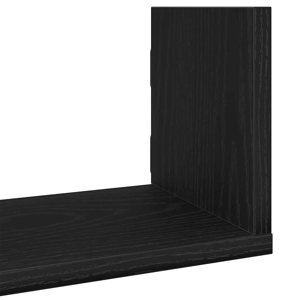 vidaXL Ράφια Τοίχου 3 τεμ. Μαύρη Δρυς 80x18x18 εκ. από Τεχνητό Ξύλο